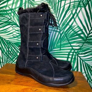 The North Face 200g Black Suede Primaloft Faux Fur Lace Boots Women’s 9